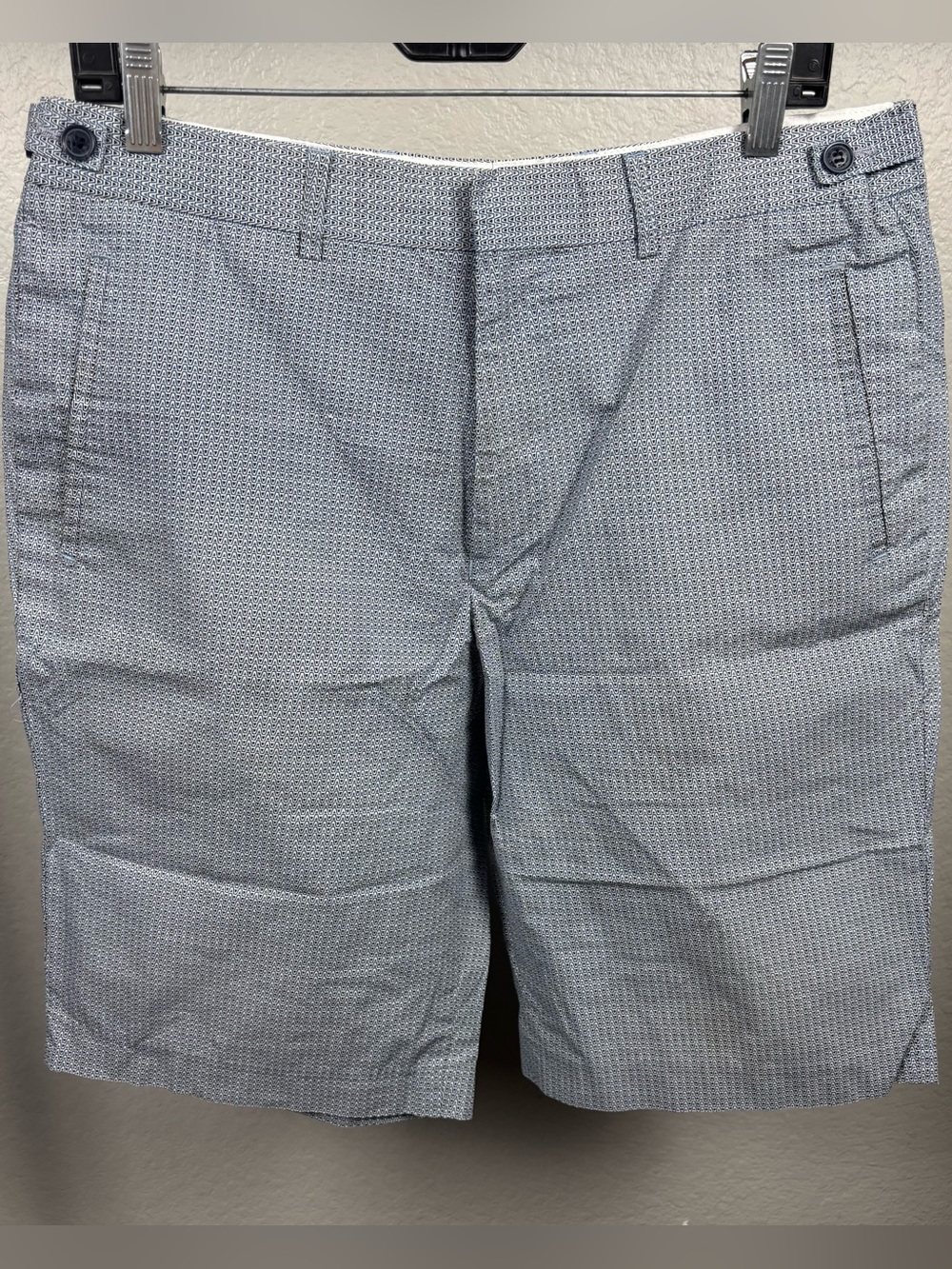 Ben Sherman Light Blue Micro-Pattern Flat Front Shorts